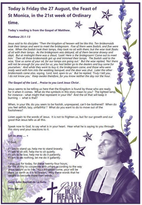 Daily Gospel Reading for FRIDAY 27/8/2021 Daily Gospel Reading for FRIDAY 27/8/2021